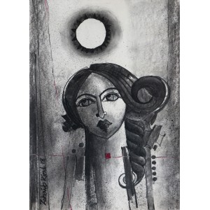 Zohaib Rind, 12 x 16 Inch, Charcoal on Paper, Figurative Painting, AC-ZR-087